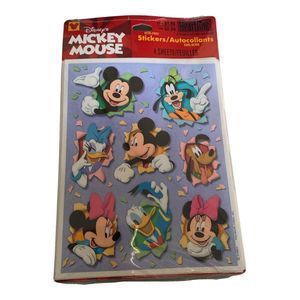 Vintage Hallmark Heartline Disney Mickey Minnie Mouse Friends Stickers 4 Sheets